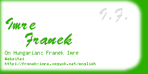 imre franek business card